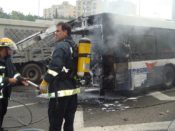 burning vehicle